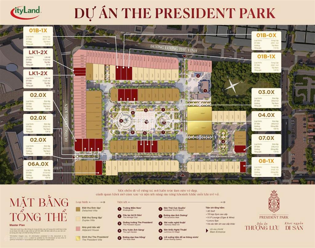 Siêu phẩm liền kề the president park mễ trì đường 20m vị trí độc tôn đối diện vinhomes green bay