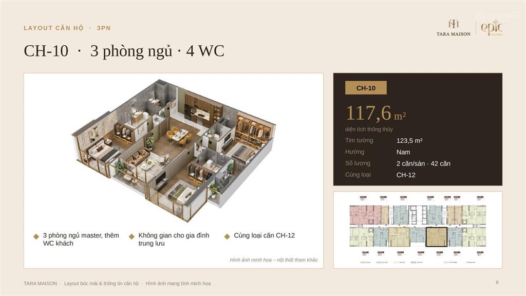Bán căn hộ chung cư tại tara maison, 130 triệu/m2, 172m2, 3pn, hướng tây bắc, giá siêu hời