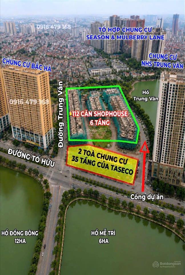 Siêu phẩm shophouse vip dự án taseco trung văn lô góc view hồ  view công viên đẳng cấp
