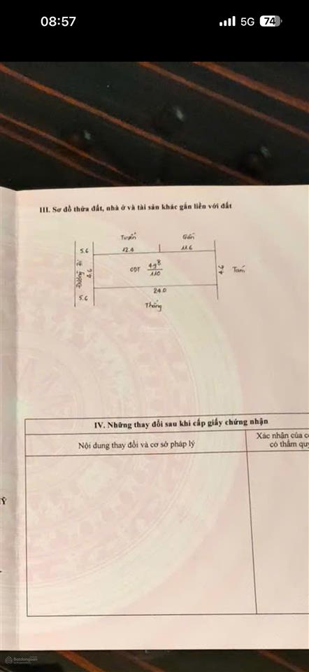 Bán đất tặng nhà 5 phòng cho thuê, dòng tiền 60 triệu/năm, trung tâm chương mỹ dt 110m² mt 4,6m