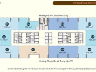 Chính chủ cho thuê vp hạng a rox tower goldmark 136 hồ tùng mậu 178m2, đông nam view công viên