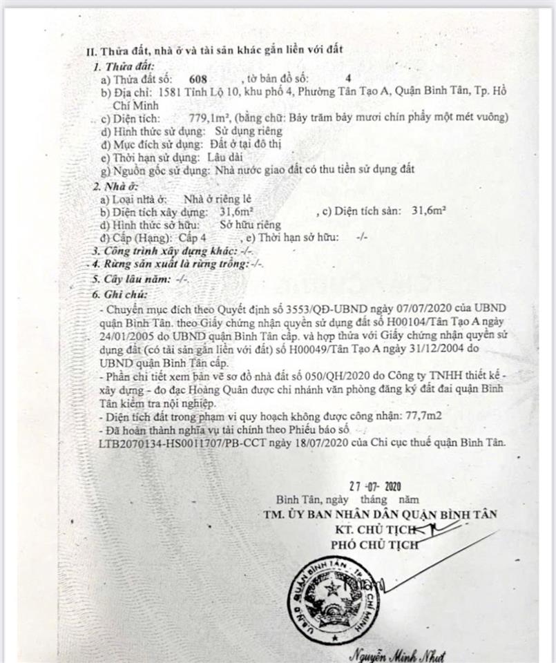 Bán đấu giá tài sản ngân hàng mặt tiền tỉnh lộ 10, quận bình tân cũ