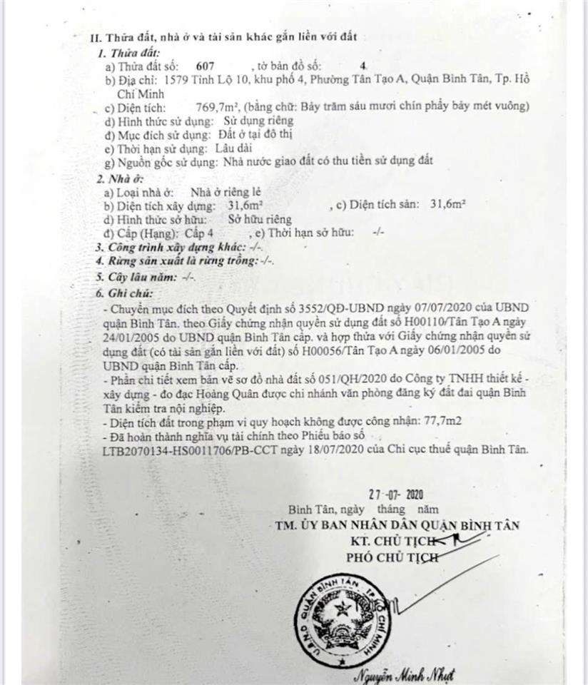 Bán đấu giá tài sản ngân hàng mặt tiền tỉnh lộ 10, quận bình tân cũ