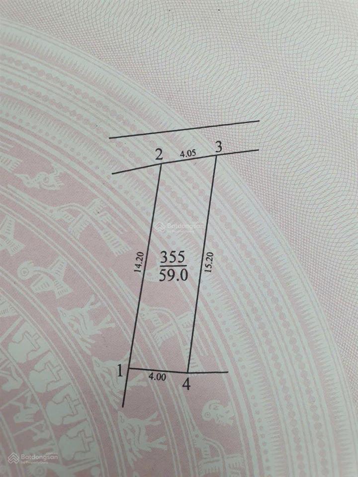 Bán lô đất ngõ 135 cầu cốc 59m2 mt 4,05m. ô tô lùi cửa. cách 20m là bãi xe ô tô, có tl