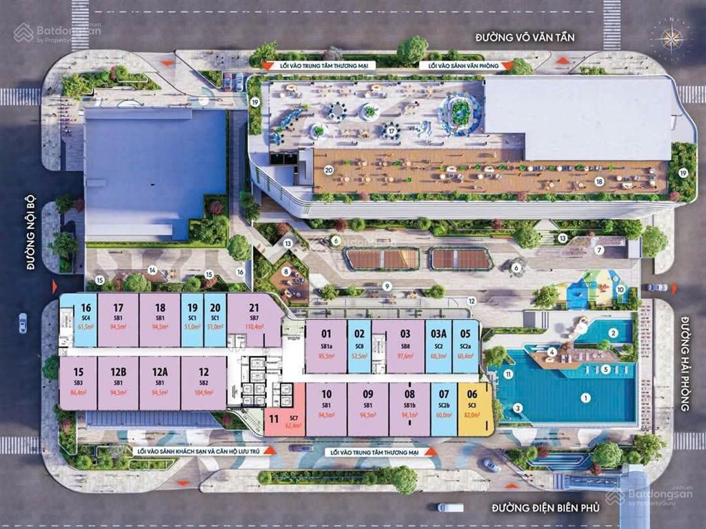 Căn góc 2 ngủ 82m2 view panorama trực diện công viên 29/3, cách sân bay 5km, view đẹp ngắm pháo hoa
