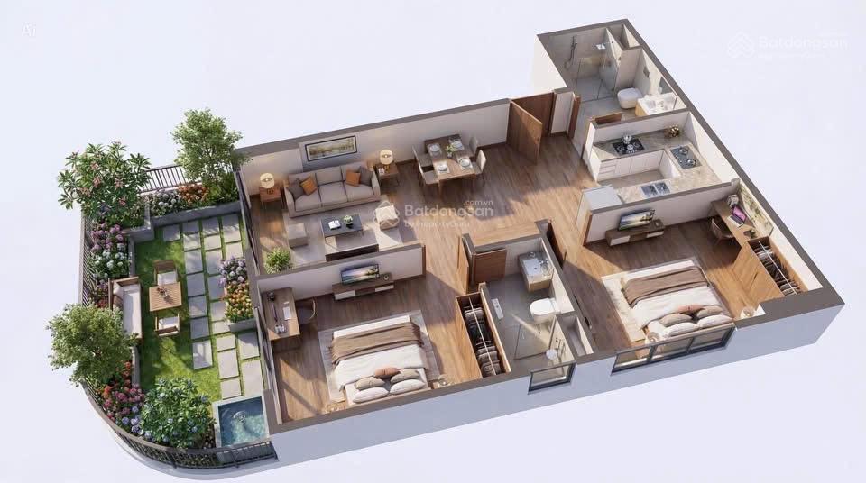 1 suất ngoại giao hiếm có căn sân vườn fours tower, đà nẵng, giá siêu hời 2,7 tỷ, tổng gần 100m2