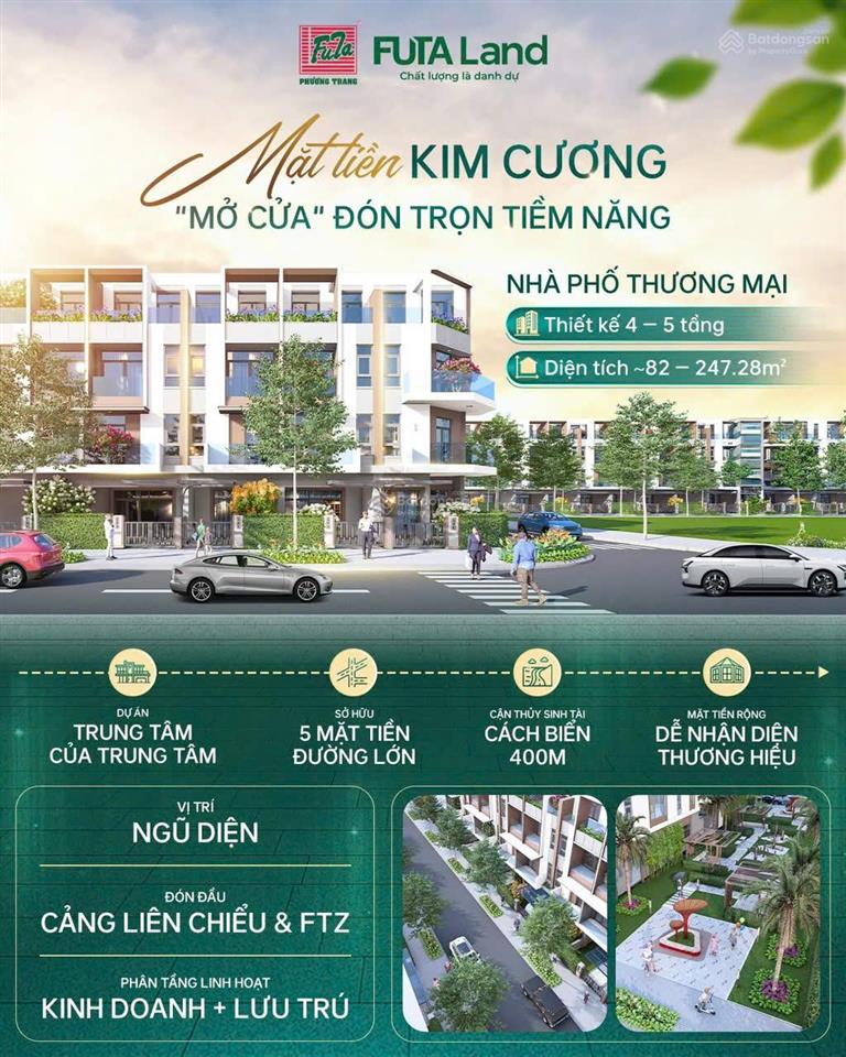 Bán shophouse futa kim phát, 9,7 tỷ, 100m2, view đẹp, ngay trung tâm đà nẵng, mua giá gốc