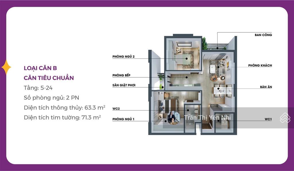 Chỉ với 580tr sở hữu ngay căn 2 pn 2 ban công  căn hộ cao cấp mia center point  gần trung tâm đn