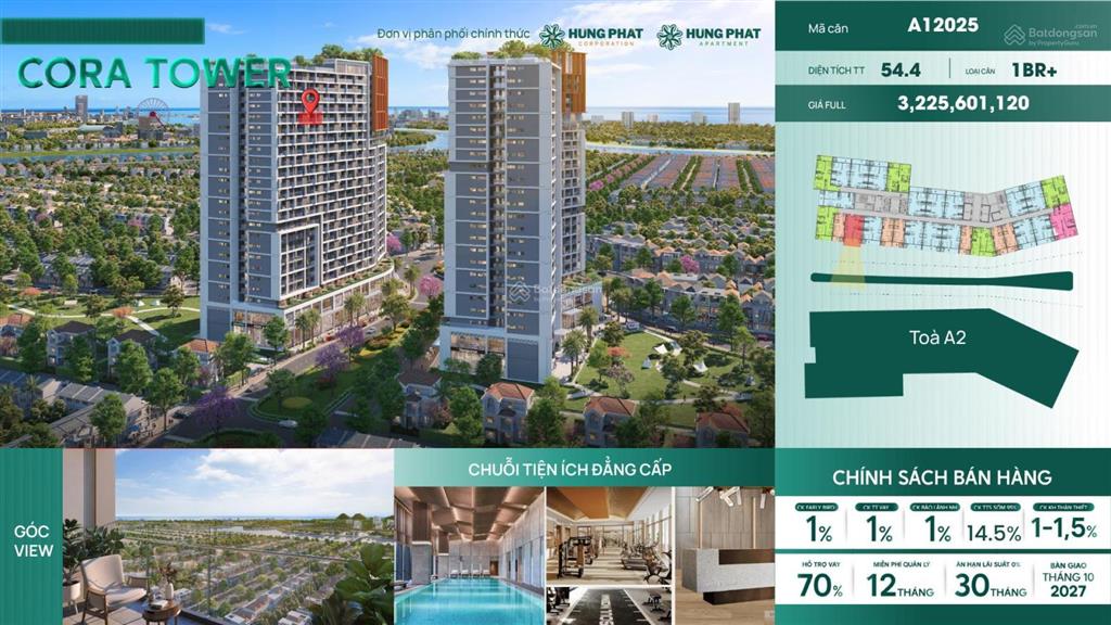 Sở hữu ngay căn hộ cao cấp cora tower mua trực tiếp chủ đầu tư, giá chỉ 1,7 tỷ, tặng chiết khấu 18%