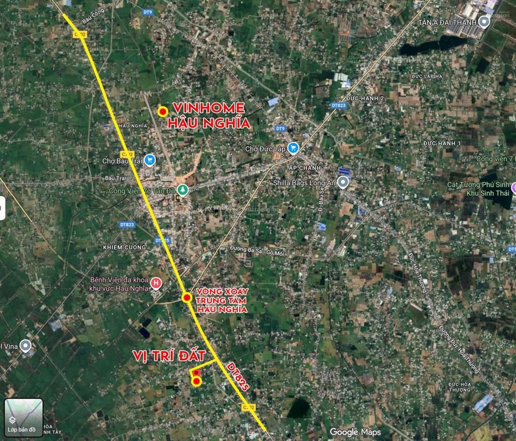 Siêu phẩm mặt tiền 17m và 37m  sát vách vinhomes. cách tthc đức hoà 1km