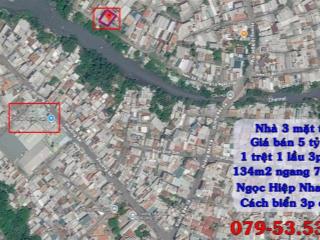 Nhà 3 mặt tiền 134m2 ngang 7 kết cấu 1 TRỆT 1 LẦU 3PN 2WC GIÁ bán 5TY750tr call