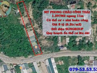 Mặt tiền Phong Châu Tp Nha Trang 6.2tr/m2 có thổ cư, có nhà hoàn công, có quán cf ngang