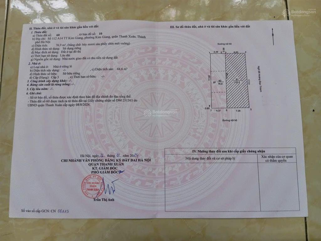 Anh trai nhà bác ruột (xịn) chỉ đạo đăng bán giúp căn nhà  hoàng đạo thành  120m2  lô góc 3 mt