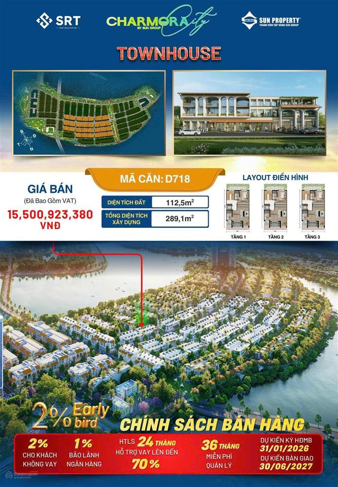 Chuyển nhượng căn liền kề charmora city  townhouse transfer charmora city d718
