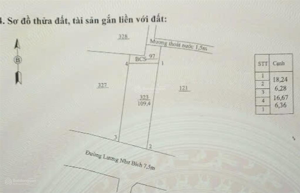 Bán đất tại lương như bích, 5,3 tỷ, 109,4m2