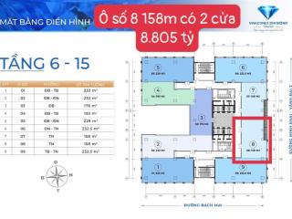 Chuyển nhượng ô vp 158m2, 2 cửa, 8,805 tỷ hỗ trợ giải ngân 3 bên