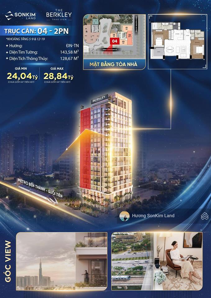 Cần bán suất nội bộ trục căn 04  hoa hậu the berkley thảo điền chỉ vs 6 tỷ nhận nhà, ck 19%