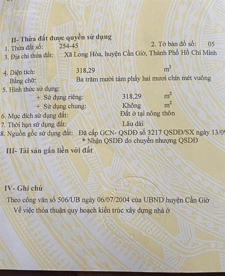 Bán đất thạnh thới, 45 triệu / m2, 318 m2, pháp lý đầy đủ khu dc phúc hưng