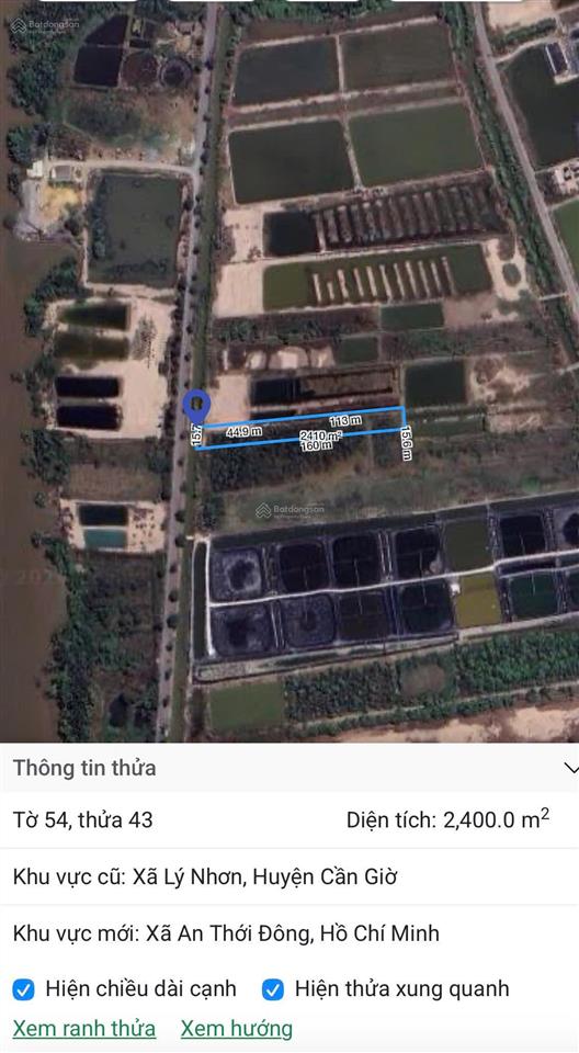 Bán đất tại xã lý nhơn, 2,2 triệu/m2, 2400m2, giá siêu hời! 0378 555 ***  chính chủ