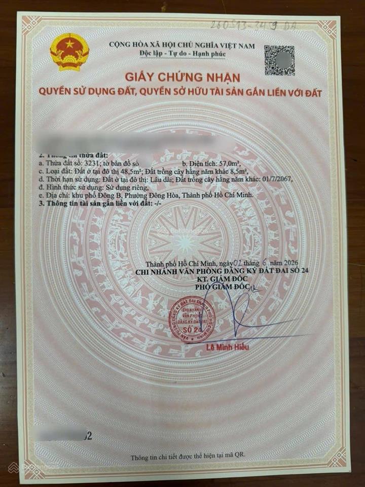 Bán nhà riêng 57m2, 3,79 tỷ tại nguyễn công hoan, đông hoà, hồ chí minh