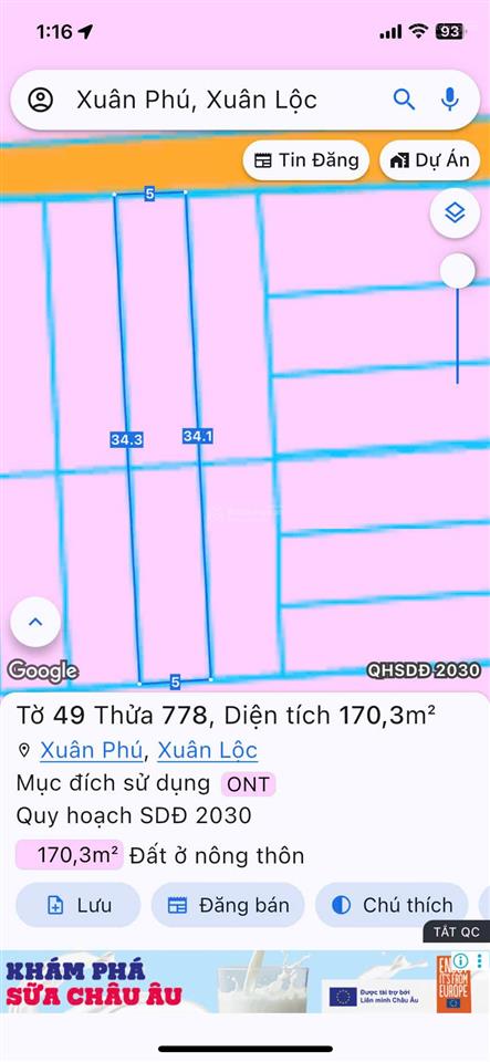 Hot! bán miếng đất thổ cư vuông vức, gần quốc lộ 1a, trường, chợ tại xuân phú, xuân lộc, đồng nai