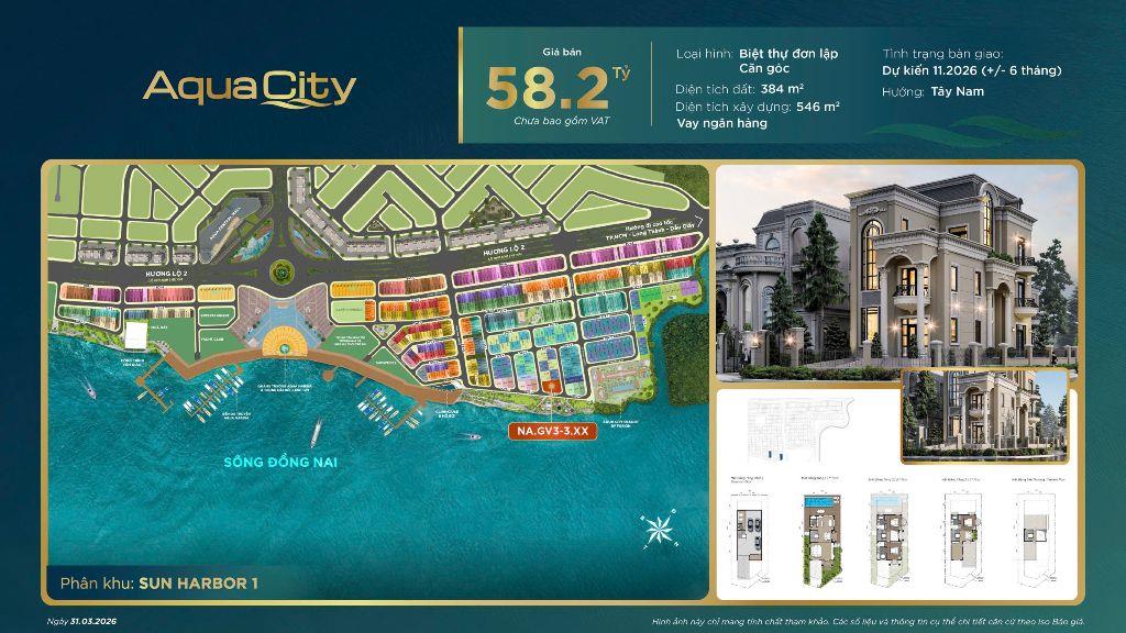 BIỆT THỰ VIEW SÔNG AQUA CITY