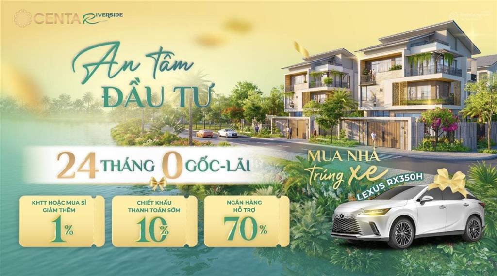 Centa riverside  chính thức mở bán "giá f0" biệt thự sông hiếm có ngay tâm điểm ga metro trung mầu