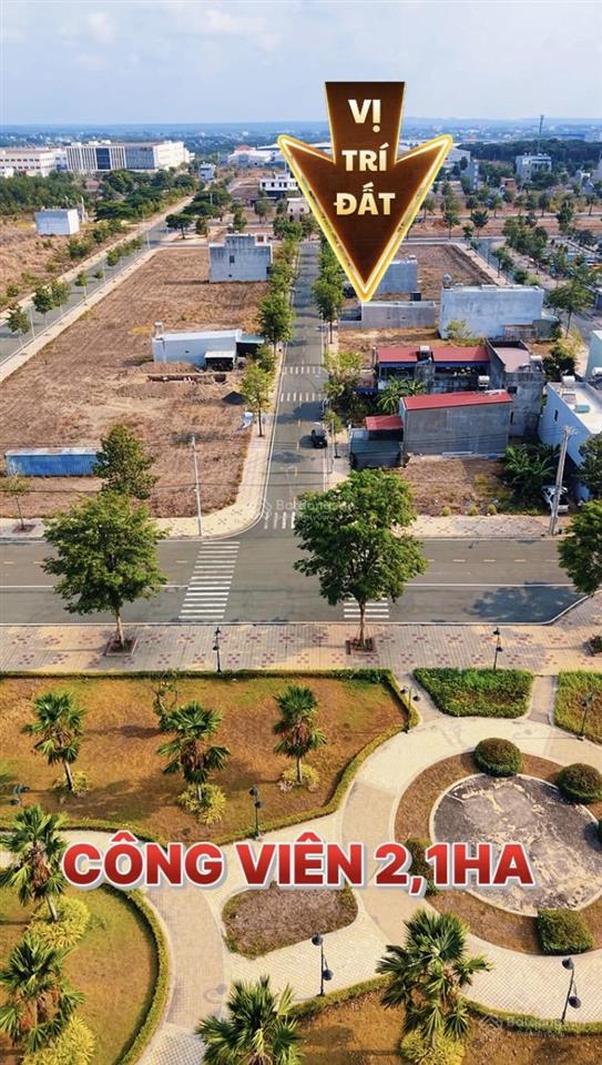 Lô đất 100m2 sau lưng chợ đêm  hẻm thông công viên 2,1ha  có ngân hàng hỗ trợ