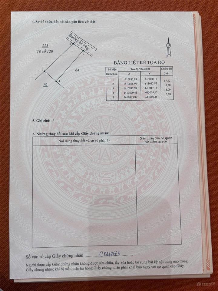 Bán đất thôn tiên ninh, xã tu bông, khánh hòa chỉ 16trm2