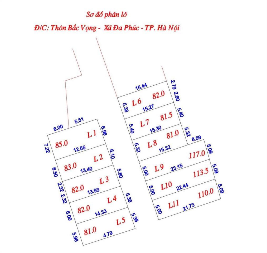 Bán đất tại bắc vọng, bắc phú, sóc sơn. diện tích 81m2, giá bán 1 tỷ 380.  đức quý 0987 725 ***
