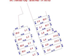 Bán đất tại bắc vọng, bắc phú, sóc sơn. diện tích 81m2, giá bán 1 tỷ 380.  đức quý 0987 725 ***