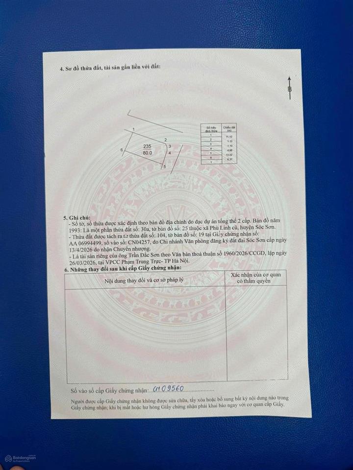 Bán đất tại phù linh, sóc sơn. diện tích 80m1, giá bán 1 tỷ 850 triệu.  đức quý 0987 725 ***