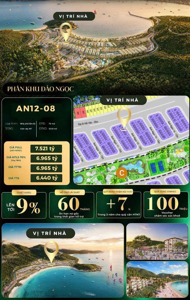 NHÀ PHỐ LIỀN KỀ PHÂN KHU ĐẢO NGỌC GIÁ TỐT CHO NHÀ ĐẦU TƯ, DT:70M2, GIÁ 7 TỶ 134- SỐ LƯỢNG CÓ HẠN