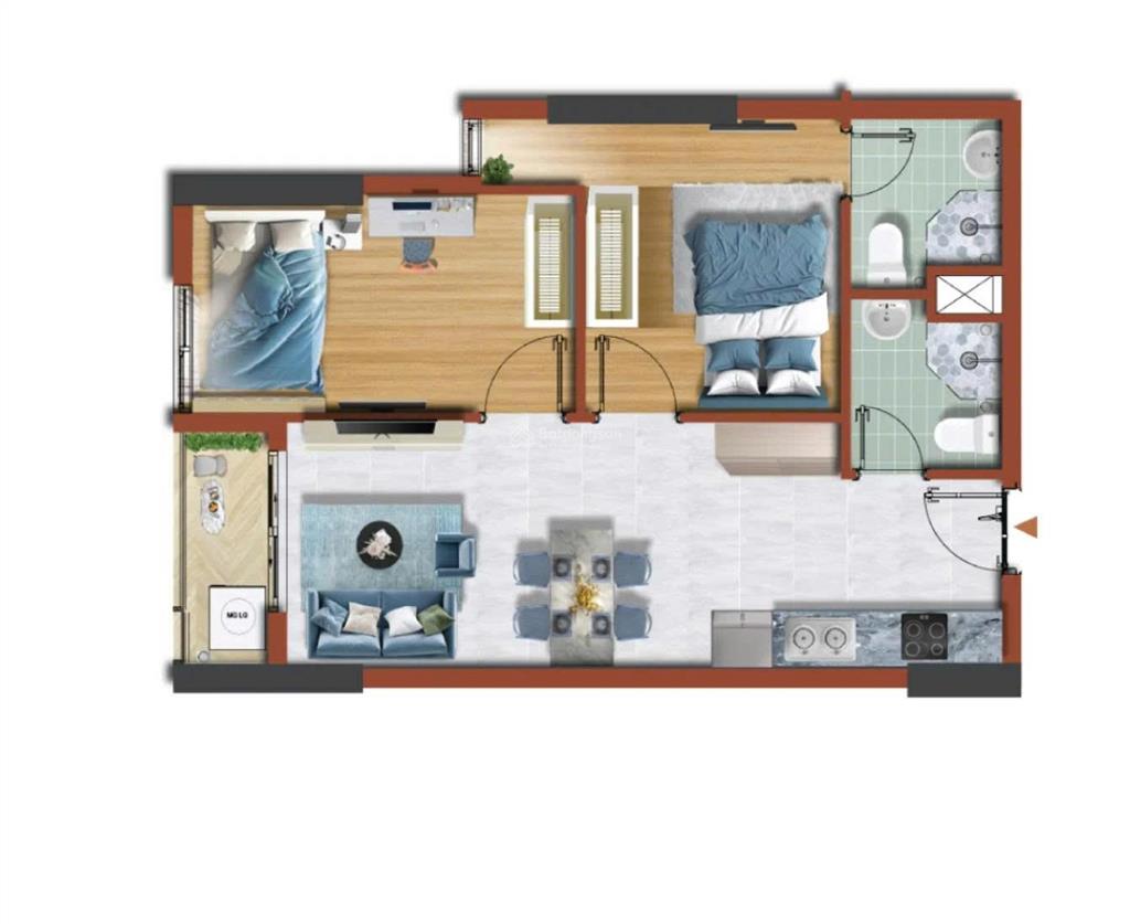 Cần bán gấp căn 2pn, 2wc 50m2 view ngoại khu tuyệt đẹp. giá 1, 8 tỷ, thanh toán 360tr nhận nhà!