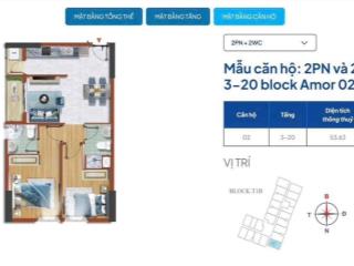 Căn góc 2pn, 2wc 59m2 giá cđt chỉ 2 tỷ. cuối năm nhận nhà. chỉ cần thanh toán 20% là sở hữu ngay