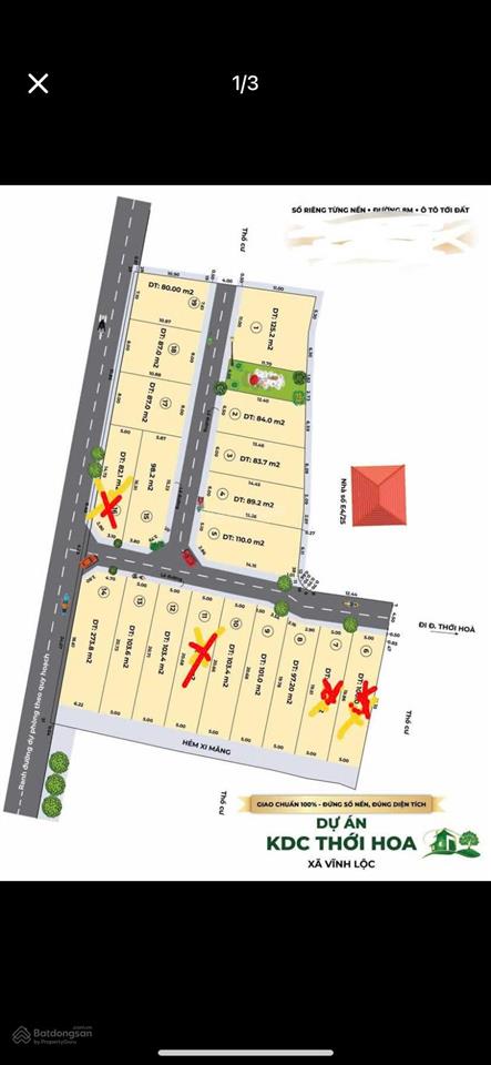 Đất đã có sổ hồng riêng đường thới hòa, vĩnh lộc, giá siêu hời 3,45 tỷ  85m2