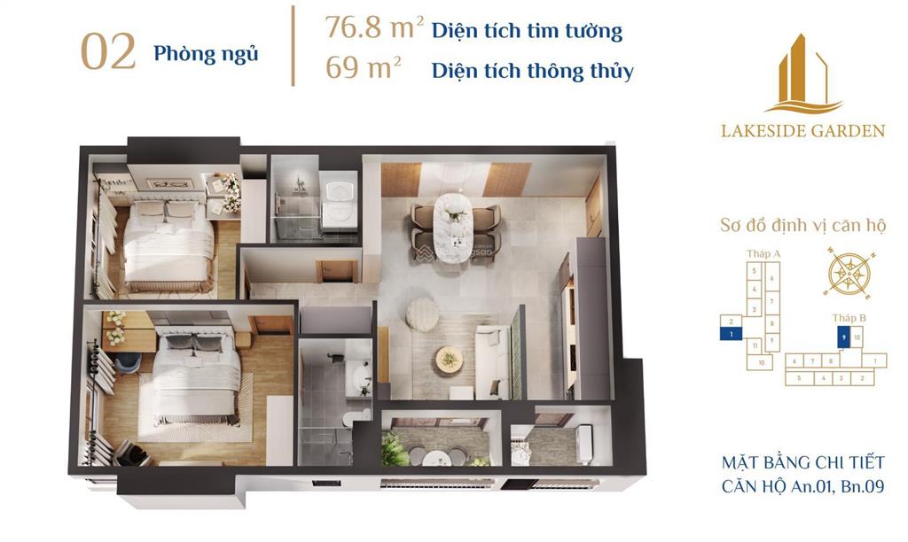 Bảng giá chung cư cao cấp lakeside garden ven hồ phương lưu  sổ hồng lâu dài  giá tốt căn 2pn