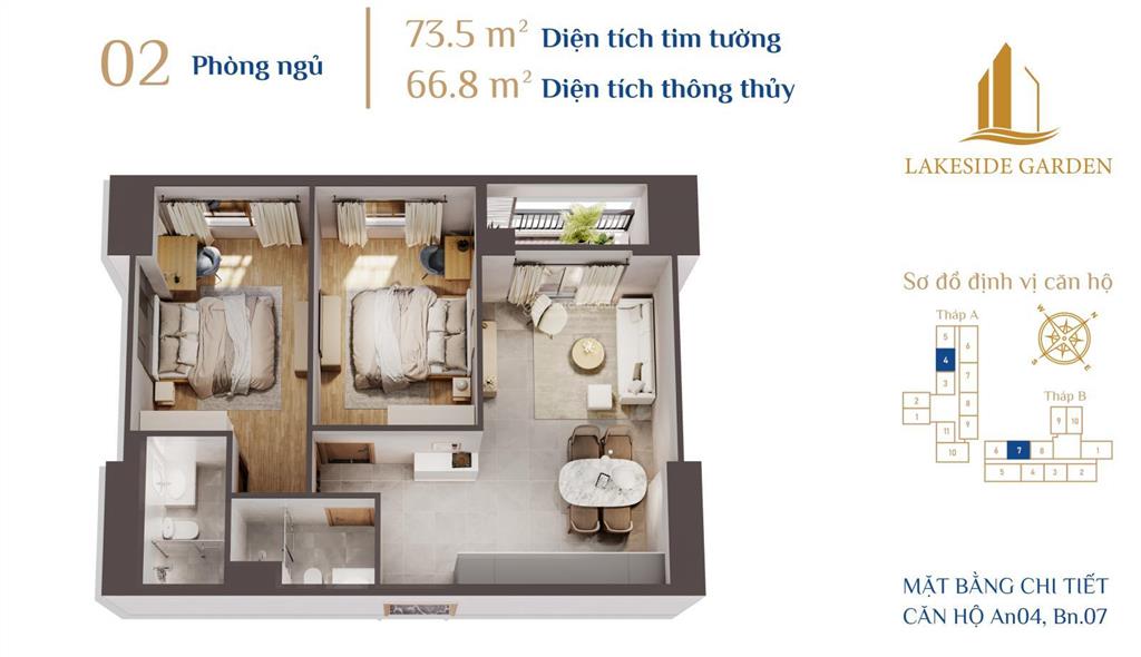 Bảng giá chung cư cao cấp lakeside garden ven hồ phương lưu  sổ hồng lâu dài  giá tốt căn 2pn