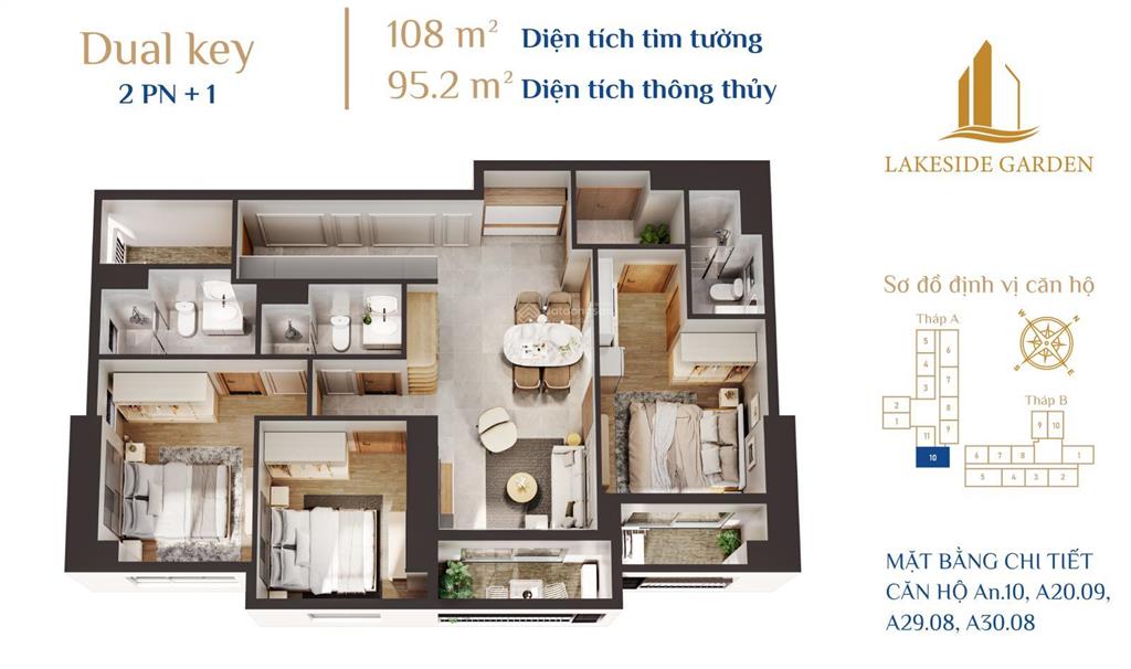 Bảng giá chung cư cao cấp lakeside garden ven hồ phương lưu  sổ hồng lâu dài  giá tốt căn 2pn