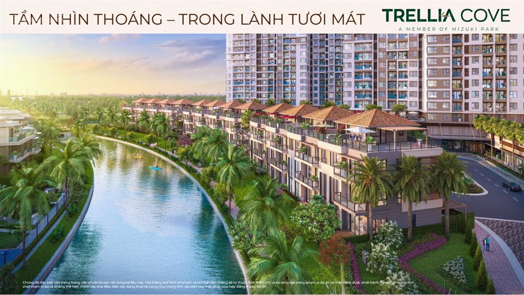 Siêu phẩm giới hạn, nhà phố compound ven kênh trellia cove mizuki park