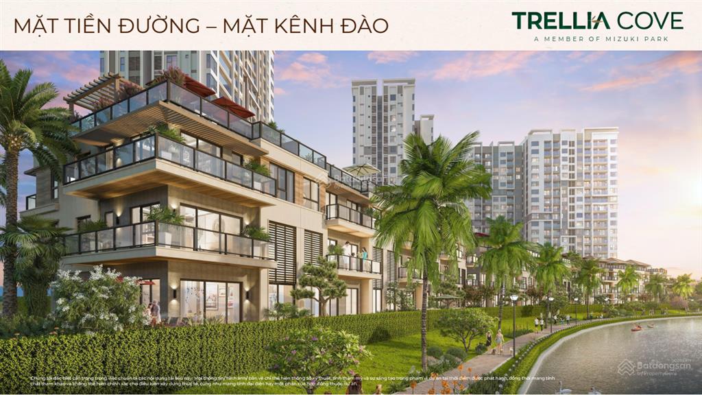 Siêu phẩm giới hạn, nhà phố compound ven kênh trellia cove mizuki park