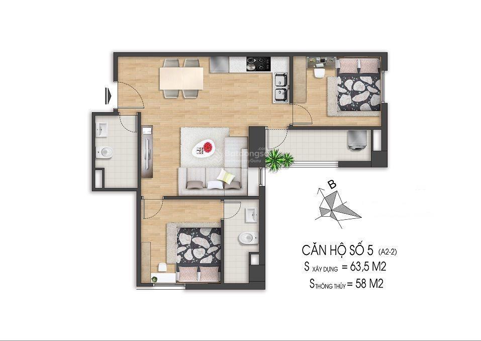 Bán căn góc 2pn toà hha chung cư xphomes tân tây đô. full đồ về ở, sẵn sổ công chứng, hỗ trợ vay nh