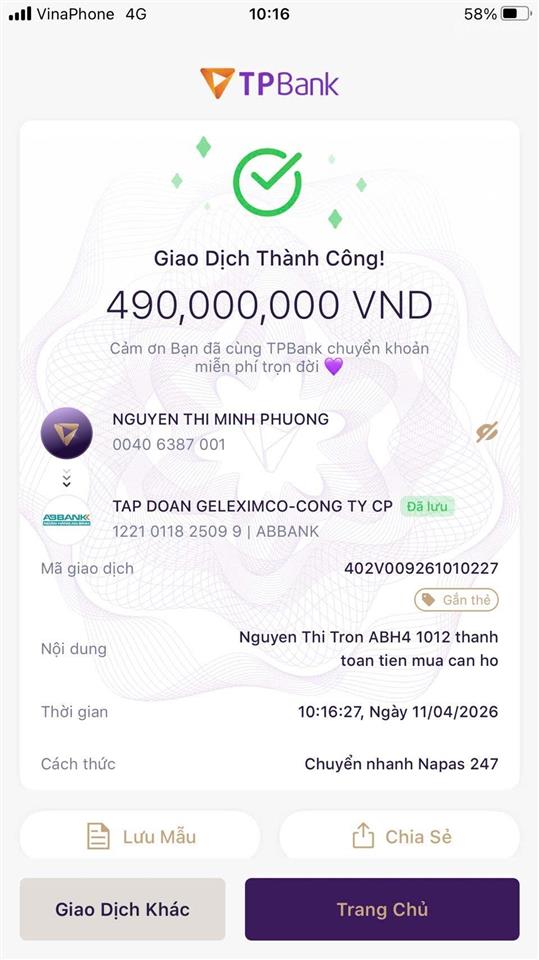 Duy nhất căn 09 toà c2 tầng 11 chung cư an bình homeland. giá chỉ 5.297 tỷ. ký hdmb trực tiếp cđt