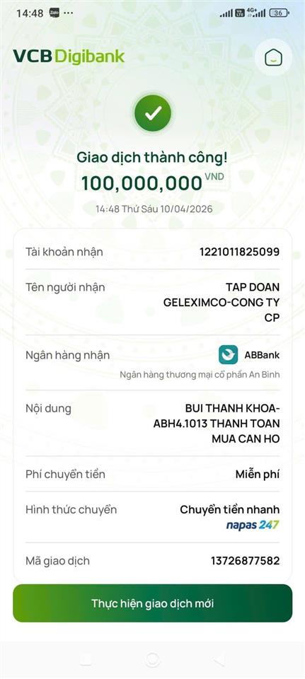 Bán 2pn+ dt 73.9m2 giá tốt nhất, căn 07 tầng 11 toà c2 an bình homeland. ký trực tiếp cđt geleximco