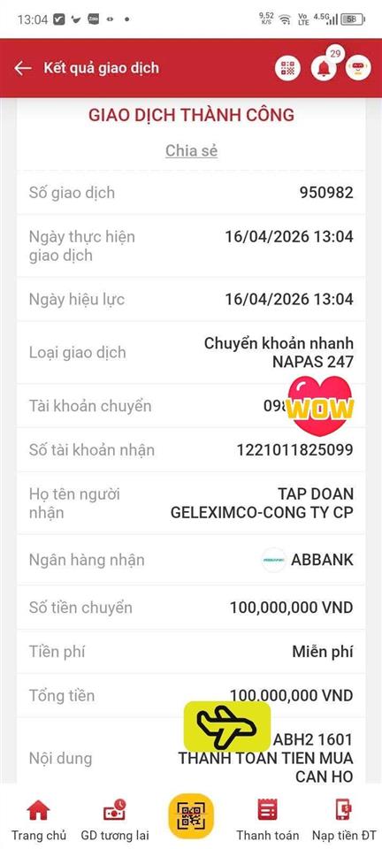 Bán 2pn+ dt 73.9m2 giá tốt nhất, căn 07 tầng 11 toà c2 an bình homeland. ký trực tiếp cđt geleximco