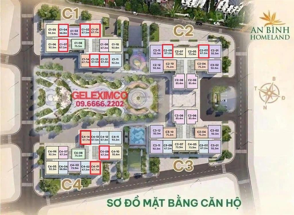 Bán căn góc 01 toà c1 tầng 8 chung cư an bình homeland. giá 80tr/m2 có hỗ trợ ký hợp đồng trực tiếp