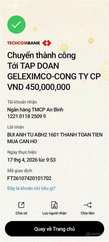 Bán căn góc 3pn đẹp nổi bật dự án an bình homeland. toà c4 căn 10 hướng đông nam view thoáng. ký tt