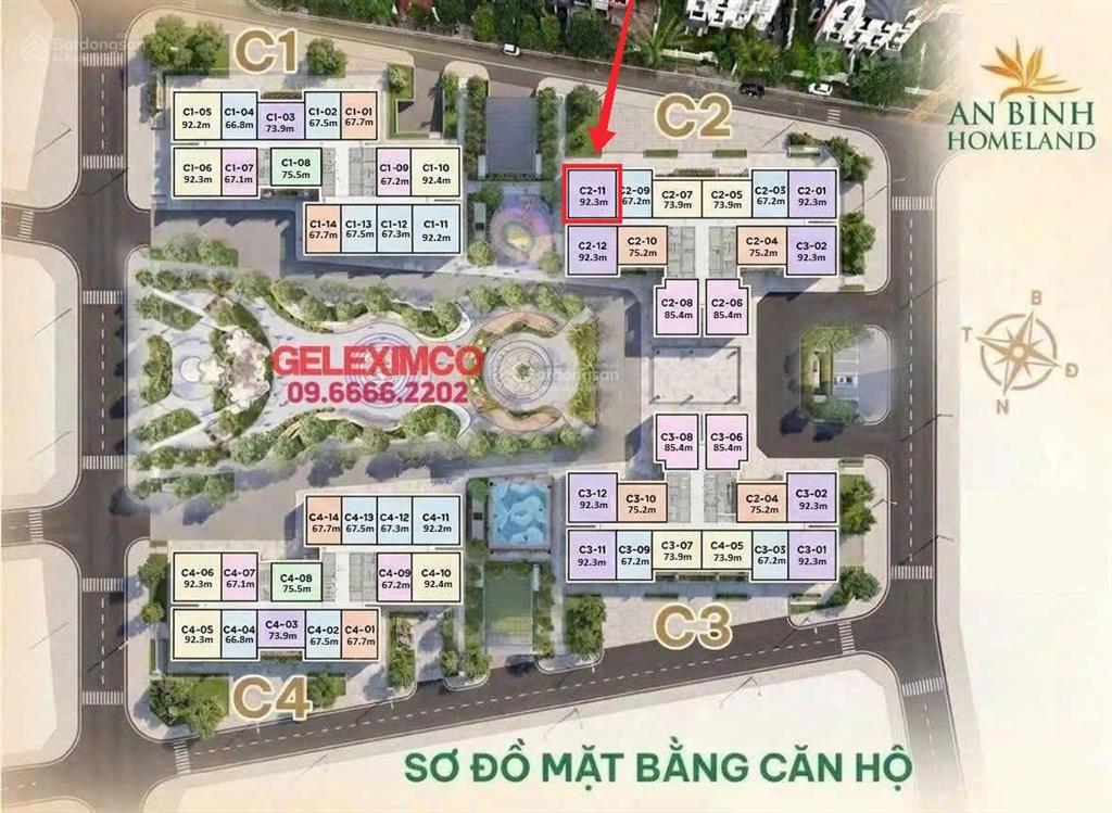 Bán căn góc 3pn đẹp nổi bật dự án an bình homeland. toà c4 căn 10 hướng đông nam view thoáng. ký tt
