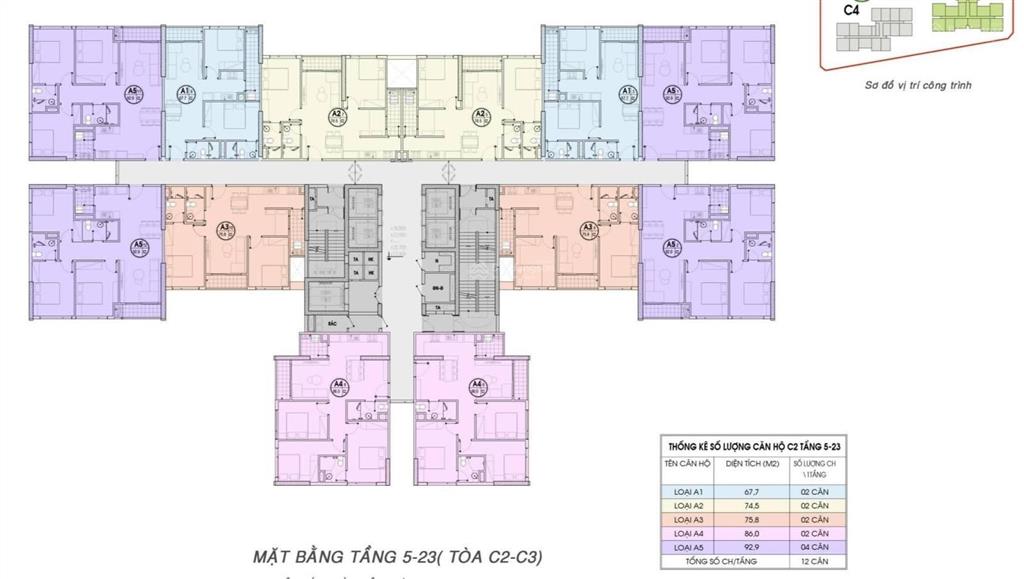 Căn góc 2pn c1  2201 dt 67,7m2 tầng 22 căn góc số 01 chung cư an bình homeland, giá chỉ 4.7 tỷ