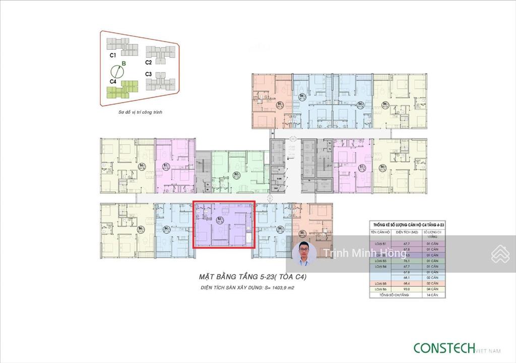 Chính chủ bán căn c4  1803 hướng đn 73.9m2 thiết kế 2pn + có thể lên 3pn. cc an bình homeland